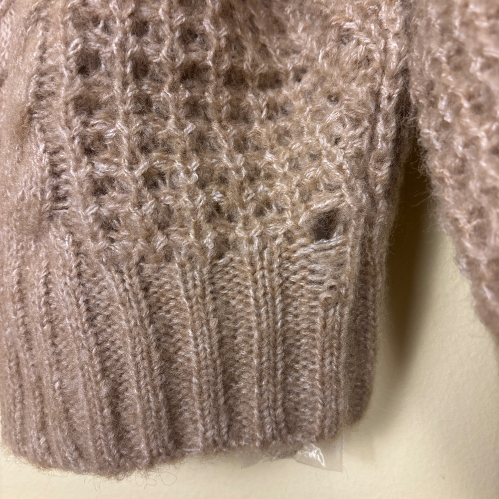 VICI Harper Cable Knit Cardigan In Taupe Tan Women Size Large Crewneck Warm Cozy - Picture 8 of 10